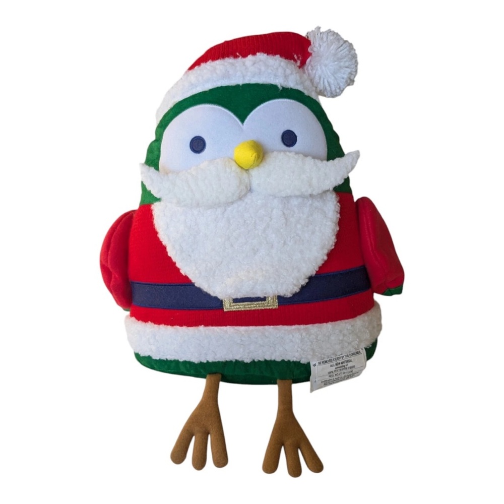 2024 Target Wondershop Featherly Friends Bird Santa Christmas Soft Throw Pillow‎